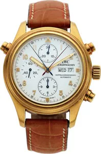 IWC Doppelchronograph 18k yellow gold White