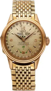 Movado Calendomatic 18k yellow gold Silver