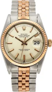 Rolex Datejust 1601 Rose gold and Stainless steel Silver