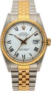 Rolex Datejust 36 16013 18k Gold and Stainless steel White