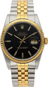 Rolex Datejust 36 16233 18k Gold and Stainless steel Black