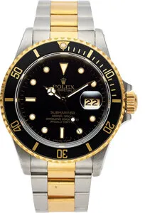 Rolex Submariner 16803 18k Gold and Stainless steel Black