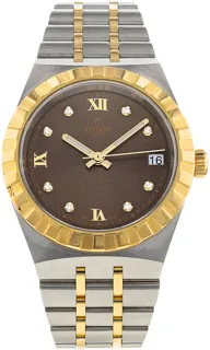 Tudor Royal M28403-0009 Yellow gold and Stainless steel Brown