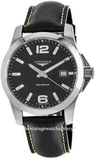 Longines Conquest L3.759.4.58.3 Stainless steel Black