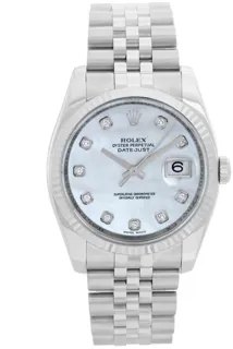 Rolex Datejust 36 116234-0078 White gold and Stainless steel White