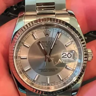 Rolex Datejust 36 116234 White gold and Stainless steel Silver