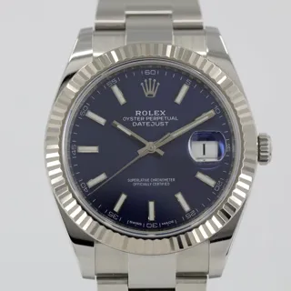 Rolex Datejust 41 126334-0001 White gold and Stainless steel Blue