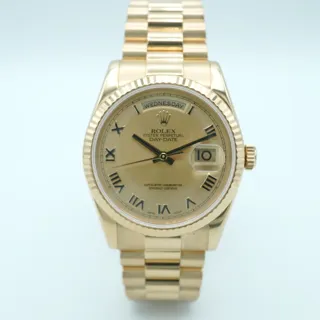 Rolex Day-Date 36 118238-0108 Yellow gold Champagne