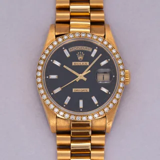 Rolex Day-Date 36 18348 Yellow gold Black