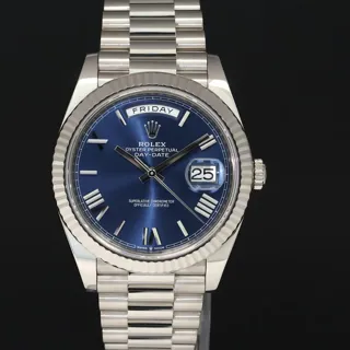 Rolex Day-Date 40 228239-0007 White gold Blue