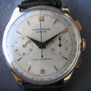 Universal Genève Compax 124103 37mm Yellow gold Silver