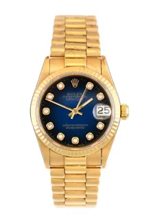 Rolex Datejust 68278/68000 18ct Gold Black and Blue