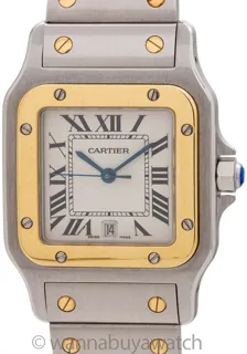 Cartier Santos 1566 Yellow gold and Stainless steel White