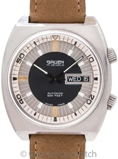 Gruen Autowind Super Compressor Day-Date 730 Stainless steel Black