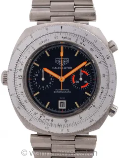 Heuer Calculator 110.633 Stainless steel Blue