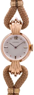 Longines Dress Model 5507 14k rose gold silver satin