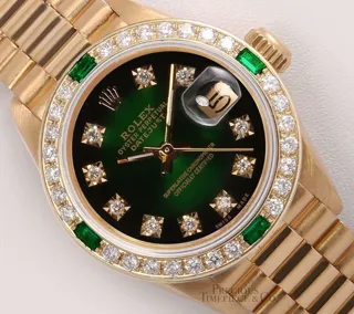 Rolex President 26mm Yellow gold Green Vignette