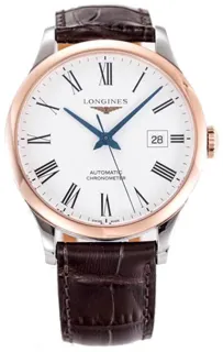 Longines Record l28215112 Rose gold and Stainless steel White