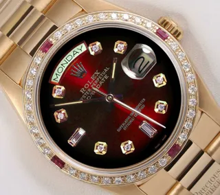 Rolex Day-Date 36 18038 Yellow gold Red