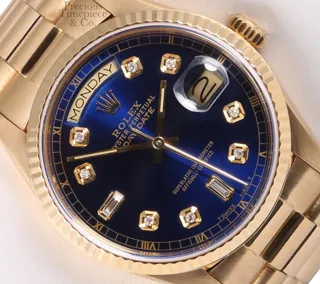 Rolex Day-Date 36 18238 Yellow gold Blue