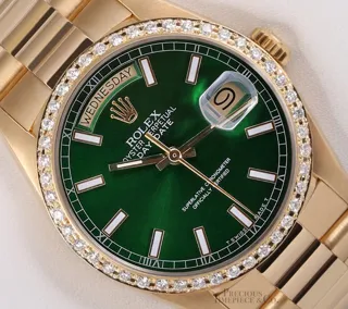 Rolex Day-Date 36 18238 Yellow gold Green