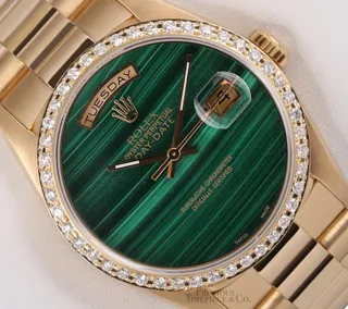 Rolex Day-Date 36 18238 Yellow gold Malachite Green Marble