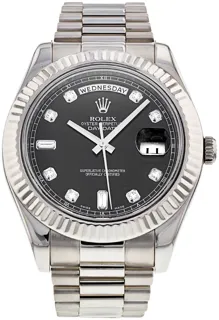 Rolex Day-Date II 218239 White gold Black