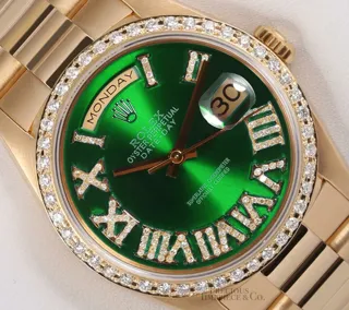 Rolex President 36mm 18k yellow gold Green