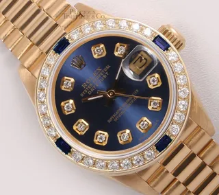 Rolex President 26mm 18k yellow gold Blue