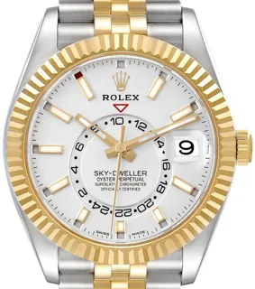 Rolex Sky-Dweller 326933-0010 Yellow gold and Stainless steel White