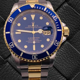 Rolex Submariner 16613 Yellow gold and Stainless steel Blue