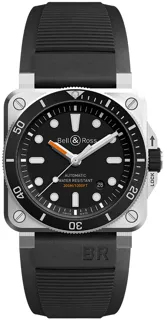 Bell & Ross Instruments BR0392-D-BL-ST/SRB Stainless steel Black