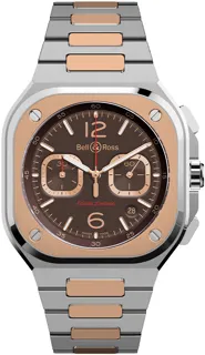 Bell & Ross Urban BR05C-LDA/SSG Stainless Steel$18kt Rose Gold Brown