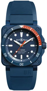 Bell & Ross Instruments BR0392-D-TR-CE/SRB Ceramic Blue