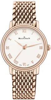 Blancpain Ultraplate 6104-3642-MMB 29.2mm 18kt Rose Gold Silver