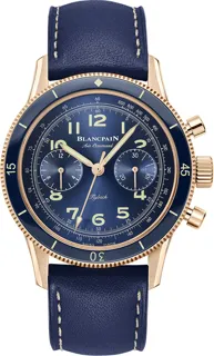 Blancpain Air Command AC02 36B40 63B 18kt Rose Gold Blue