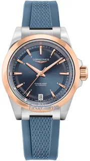 Longines Conquest L3.430.5.92.9 Stainless Steel$Plated Rose Gold Blue