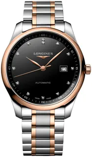 Longines Master Collection L2.893.5.57.7 Rose gold and Stainless steel Black