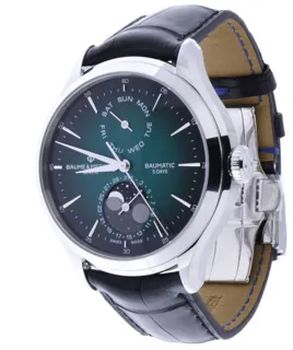 Baume & Mercier Clifton M0A10654 Steel$Satin polished Green$Shaded lacquer