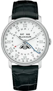 Blancpain Quantième Complet Phases de Lune GMT 6676-1127-55B Stainless steel White