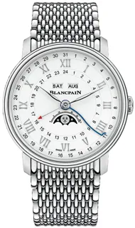 Blancpain Quantième Complet Phases de Lune GMT 6676-1127-MMB Stainless steel White