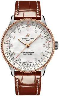 Breitling Navitimer U17327211A1P1 36mm Stainless steel and Red gold White