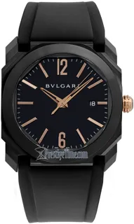 Bulgari Octo Automatic 102581 Rose gold and Stainless steel Black