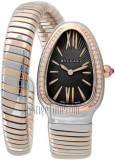 Bulgari Serpenti Tubogas 102098 Stainless Steel$Rose Gold Black