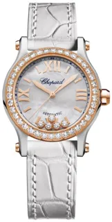 Chopard Happy Sport 278573-6020 Stainless steel and 18k rose gold White