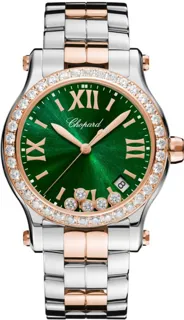 Chopard Happy Sport 278582-6008 Stainless Steel$18kt rose gold Green