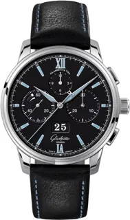 Glashütte Senator Chronograph Panorama Date 1-37-01-03-02-35 Stainless steel Black