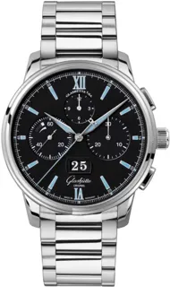 Glashütte Senator Chronograph Panorama Date 1-37-01-03-02-71 Stainless steel Black