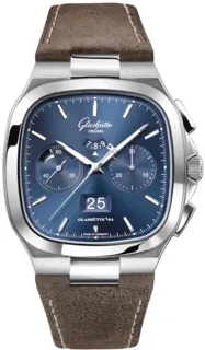 Glashütte Seventies Chronograph Panorama Date 1-37-02-08-02-62 Stainless steel Blue