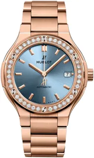 Hublot Classic Fusion 568.OX.891L.OX.1204 Rose gold Blue